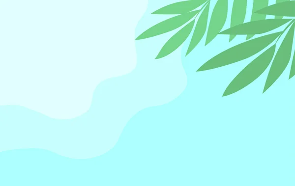 Banner Místem Pro Text Zelenou Rostlinu Vektorová Ilustrační Šablona Modrým — Stockový vektor