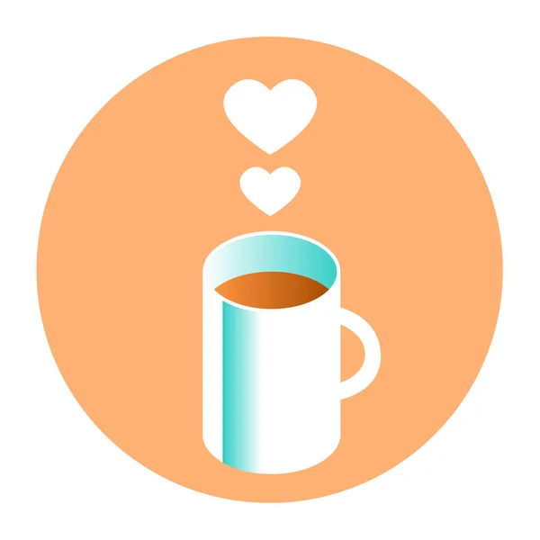 Uma Xícara Café Com Amor Bebida Com Sabor Quente Logotipo — Vetor de Stock