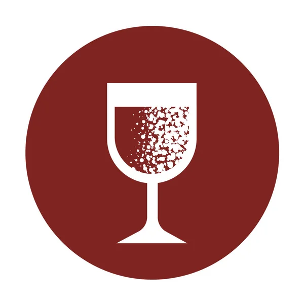 Icono Con Vaso Bebida Alcohólica Vino Tinto Coñac Ilustración Aislada — Vector de stock