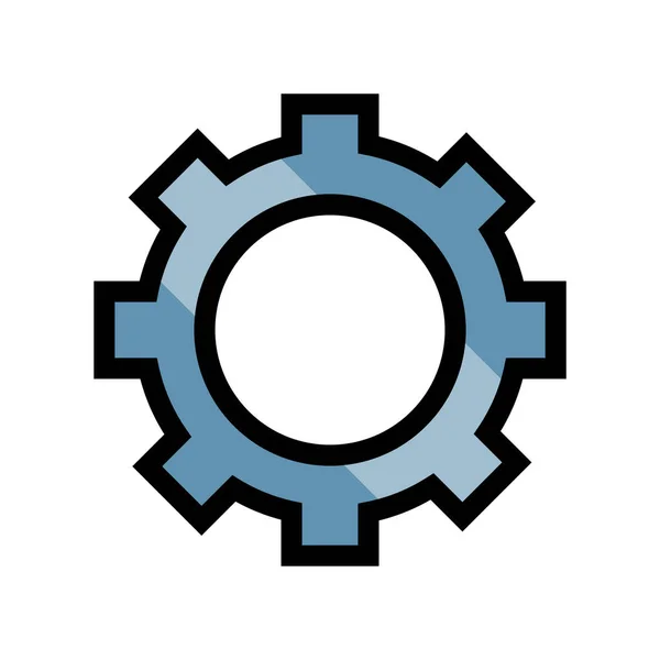 Elemento Impostazione Disegnato Icona Vettoriale Blu — Vettoriale Stock