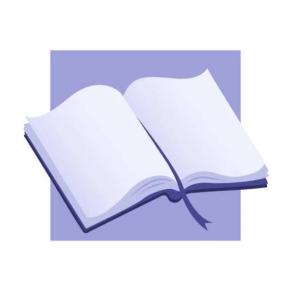 Geöffnetes Handbuch Mit Einem Lesezeichen Lese Und Wissenssymbol Vektor Isolierte — Stockvektor