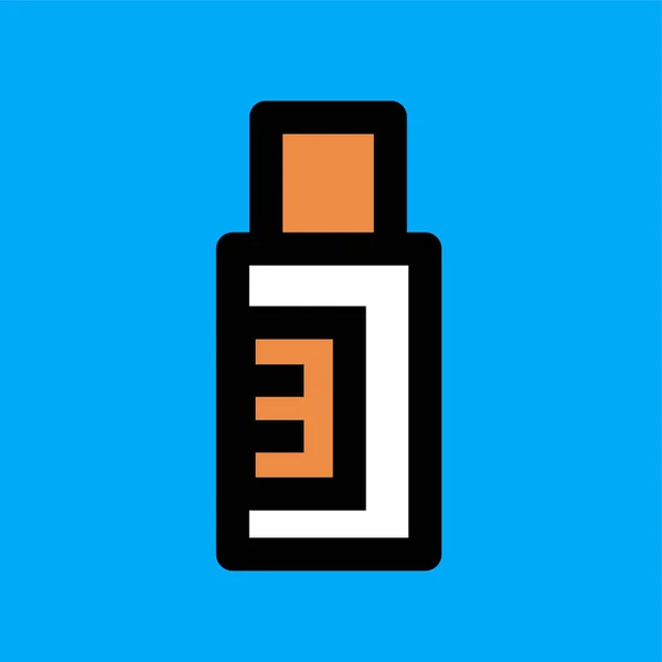 Eine Flasche Mit Einem Medikament Vektorsymbol Vereinzelte Illustration Auf Hellblauem — Stockvektor