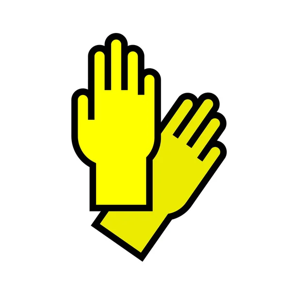 Żółte Rękawiczki Czyszczenia Wektor Izolowane Ilustracji Białym Tle — Wektor stockowy