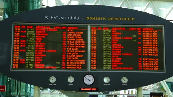 Aeroporto Partida Board Turkey Istanbul — Vídeo de Stock