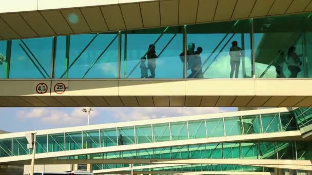 Terminal Aeropuerto Túnel Cristal Turquía Estambul — Vídeos de Stock