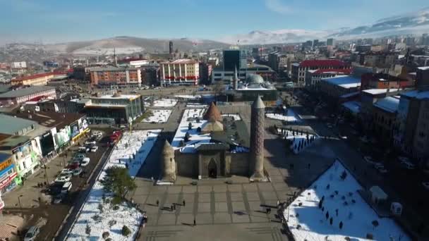 Centros Esquí Konakl Kandilli Erzurum Sirve Turismo Invierno Con Salas — Vídeos de Stock