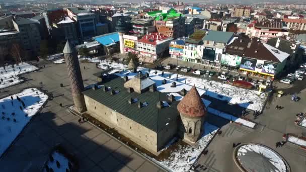 Erzurum City Winter Konakl Och Kandilli Ski Centers Erzurum Det — Stockvideo