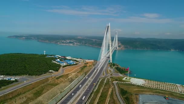 Стамбул Азіатських Боковим Босфор Міст Видом Море — стокове відео