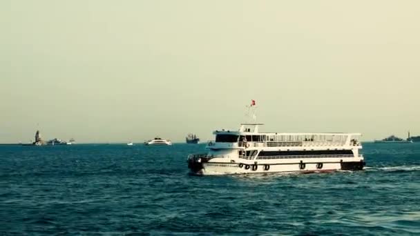 Navegación Barco Turquía Estambul — Vídeo de stock