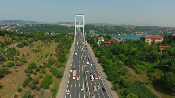 Istanbul Asiatisk Bosphorus Bridge Havsutsikt — Stockvideo