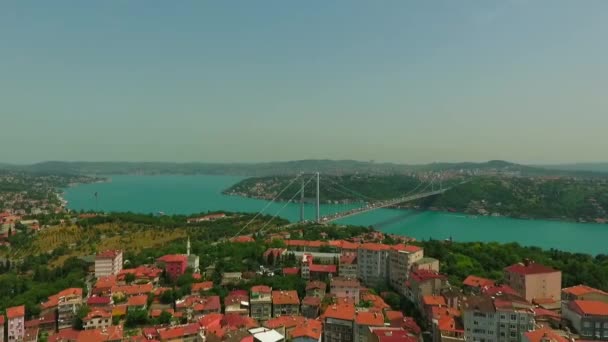 Estambul Lado Asiático Bósforo Puente Vista Mar — Vídeos de Stock