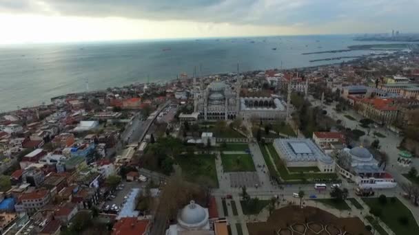 Flygfoto Till Istanbul City Turkiet — Stockvideo