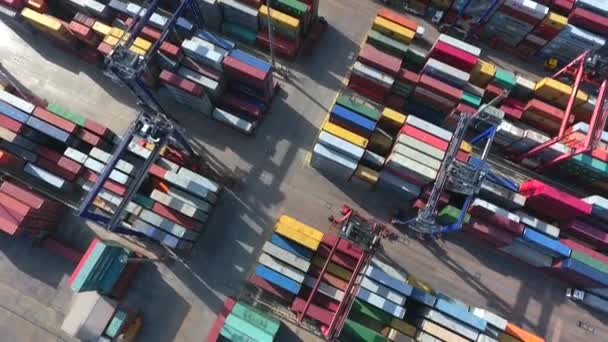 Porto Export Loaded Navio Carga Mar Azul — Vídeo de Stock