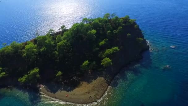 Aerial Coastal View Tropical Island — Stock Video