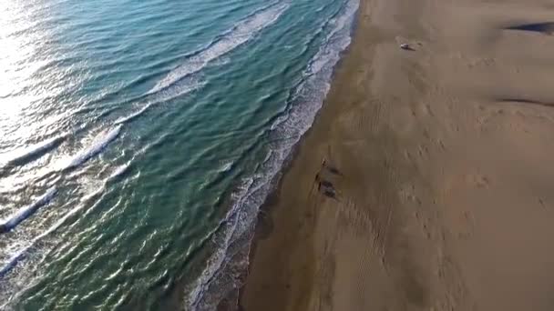 Olas Marinas Agua Azul Verde Mar Báltico Cabalgatas Playa — Vídeos de Stock
