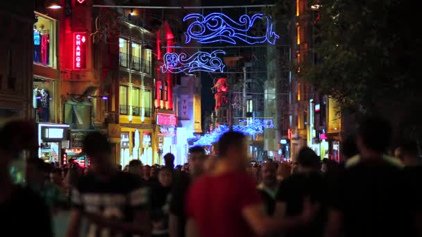 Přeplněné Lidi Ulici Přeplněné Město Chodidla Lidé Chodící Istiklal Street — Stock video