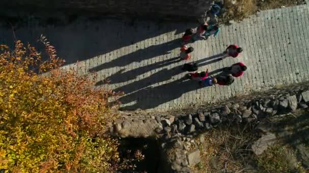 Veduta Aerea Bambini Felici Che Giocano Strada — Video Stock