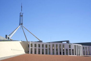 CANBERRA, AUSTRALIA - 8 Kasım 2009: Parliament House, Avustralya 'nın başkenti Canberra' da bulunan Avustralya Parlamentosu 'nun buluşma yeridir.