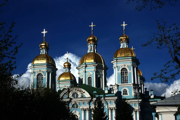 圣尼古拉斯海军主教座堂 Nicholas Naval Cathedral Nikolskiy Morskoy Sobor 是圣彼得堡市中心的一座大主教座堂 它一直与俄罗斯海军紧密联系在一起 在俄国革命前一直是其主要神龛 — 图库照片