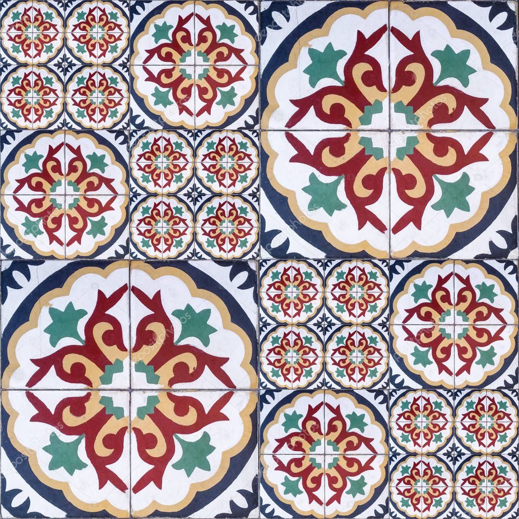 Ethnic Decorative seamless pattern of colorful tiles with ornaments that connect perfectly