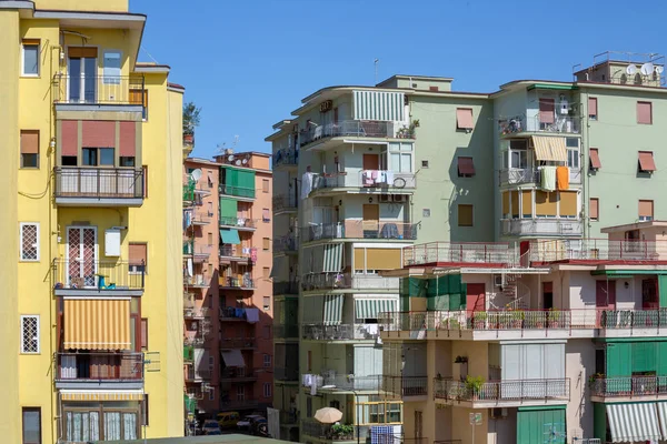 View Neighborhood Colorful Buildings Torre Del Greco Italy Town Torre — Stock Photo, Image