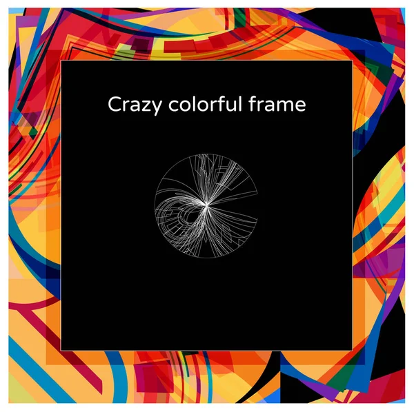 Desenho Quadro Quadrado Colorido Louco Abstrato Com Espaço Cópia Meio —  Vetores de Stock