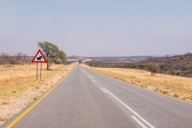 Yol kenarındaki işareti uyarı yaban hayatı, Warthogs 