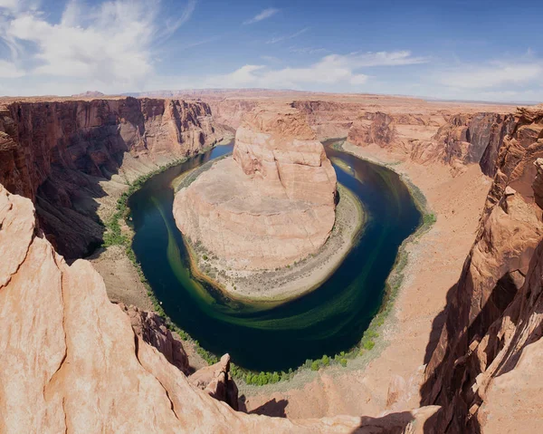 Paesaggio Con Horseshoe Bend Arizona Sfondo Cielo Blu — Foto Stock