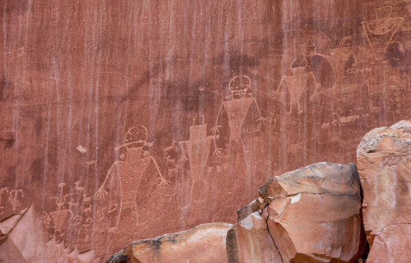 Petroglyphs at Capitol Reef National Park in Utah, USA