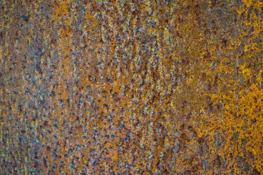 Korozyon, belirgin noktalar ile eski Metalik arka plan doku, kahverengi ve siyah pas yıpranmış