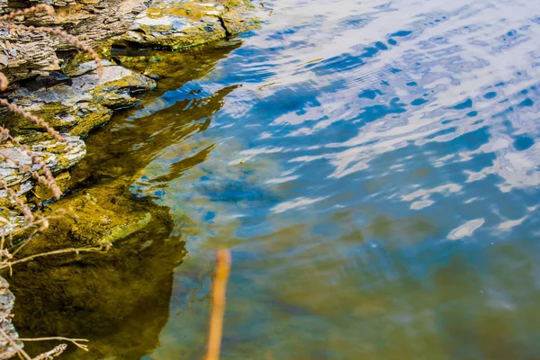 Colore Superficie Dell Acqua Estiva Superficie Dell Acqua Del Fiume — Foto Stock