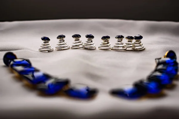 Beaux Bijoux Accessoires Mode Pour Les Femmes Boucles Oreilles Saphir — Photo