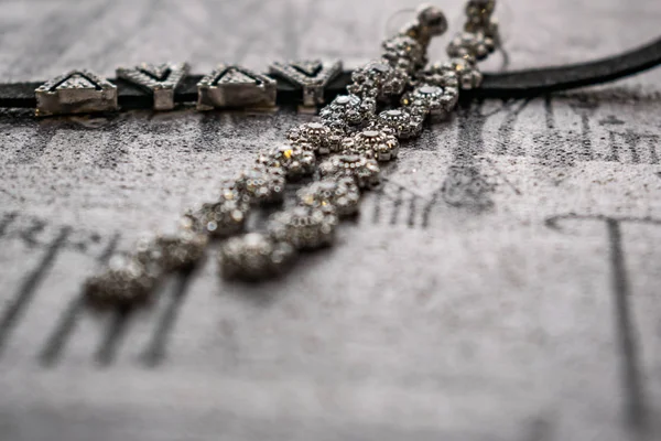 Pendientes Gargantilla Joyas Para Niñas Joyería Accesorios Sobre Fondo Blanco — Foto de Stock