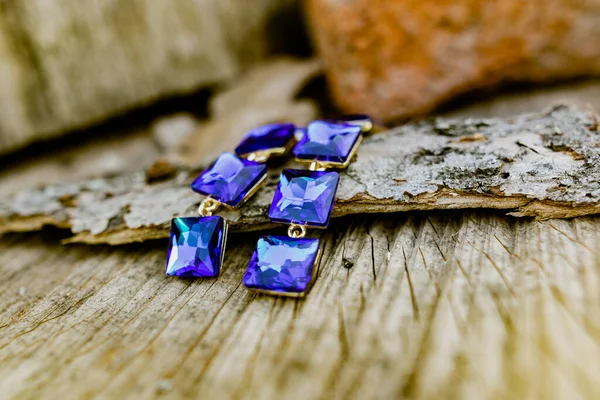 Bijoux Fantaisie Pour Une Journée Festive Longues Boucles Oreilles Avec — Photo