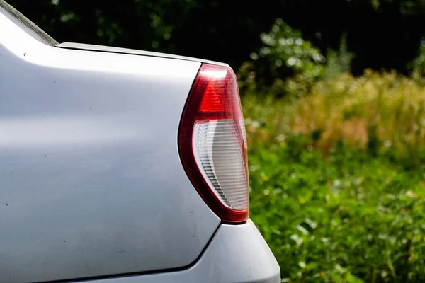 Grandi Fari Auto Primo Piano Illuminazione Stradale Tecnica Giorno Notte — Foto Stock