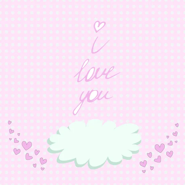 Handwritten Love You Valentine Day Card — Stock Vector