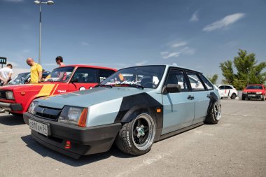 Açık hava exh de tuning ve geliştirilmiş motorlar ile Seri arabalar