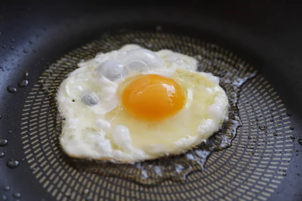 Cooking Fried Egg in a pan.