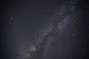 Gece sahnesi samanyolu arka planı.