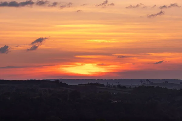 Утренний Солнечный Свет Закат Небо Оранжевый Синий Фиолетовый Красочный — стоковое фото
