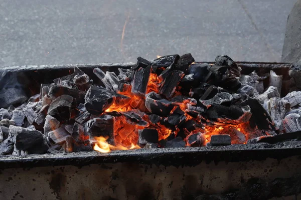 Poêle Charbon Bois Cinder — Photo