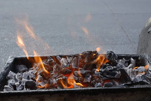 Poêle Charbon Bois Cinder — Photo