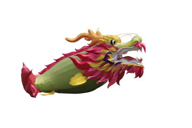 Çin yeni yılı dekorasyon, Dragon, Balık beyaz bir arka plan üzerinde.