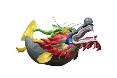 Çin yeni yılı dekorasyon, Dragon, Balık beyaz bir arka plan üzerinde.