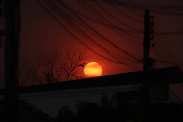 Matahari terbit dan terbenam . — Stok Foto