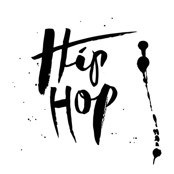 Hip Hop Letras Tinta Caligrafía Moderna Ilustración Vectorial Aislada Texto — Vector de stock