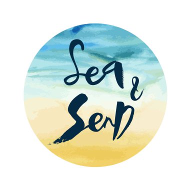 resimde deniz vektör ve yuvarlak kum