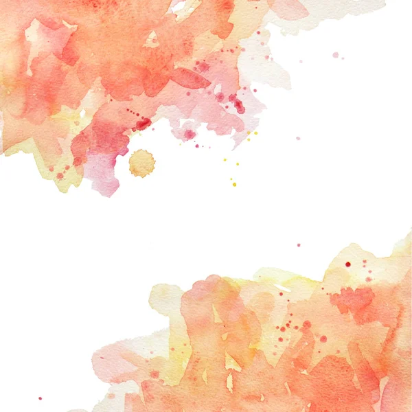 Abstract Spots Yellow Pink Watercolor White Background Color Splashing Paper — Stock Photo, Image