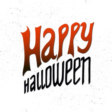 Mutlu Cadılar Bayramı kaligrafi kartı. Beyaz bir arka plan üzerinde modern yazıt. Afiş, etiket, etiket, kart, kıyafetler, el ilanı için elle yazılmış yazı vektör.