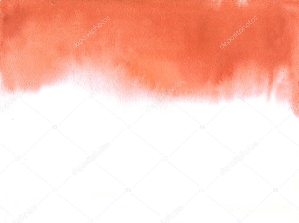 Abstract berry red watercolor on white background. The color splashing in the paper. It is a hand drawn. watercolor print for clothes. Watercolor designer element. Crimson background for decor.